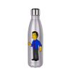 17oz/500ml Glitter Stainless Steel Cola Shaped Bottle(Silver) Thumbnail