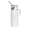 Sublimation 20oz/600ml Stainless Steel Skinny Tumbler with Handle & Lid (White) Thumbnail