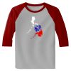 Raglan 3/4 Roundneck Shirt (Gray Body) Thumbnail