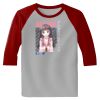 Raglan 3/4 Roundneck Shirt (Gray Body) Thumbnail